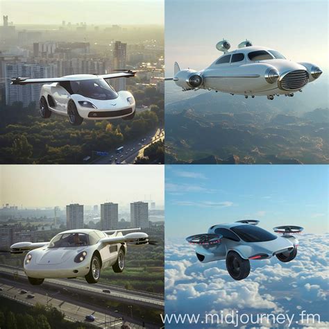 Futuristic Flying Car Concept In Urban Environment Journeyart