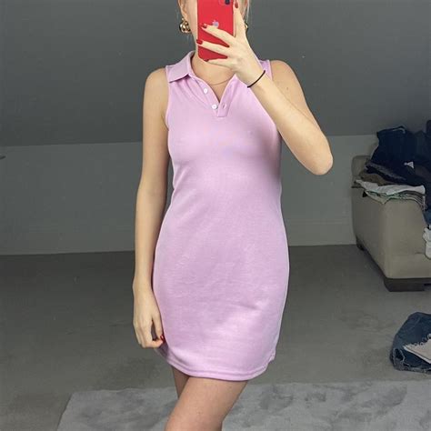 Vintage baby pink polo mini dress - size 6/8 - very... - Depop