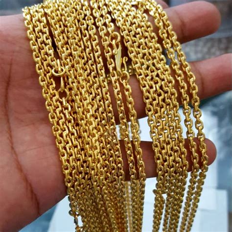 Jual Kalung Rantai Nori Medan Berlapiskan Emas K Tebal Mm Shopee