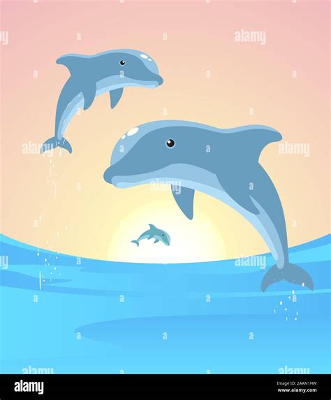 Dolphins Jumping Out Of Water Clipart