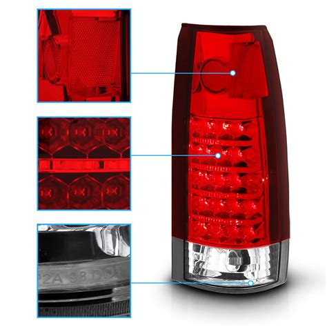 For 1988 1999 Red Clear Led Tail Lights Chevy Gmc C10 C K Silverado Tahoe Sierra Ebay