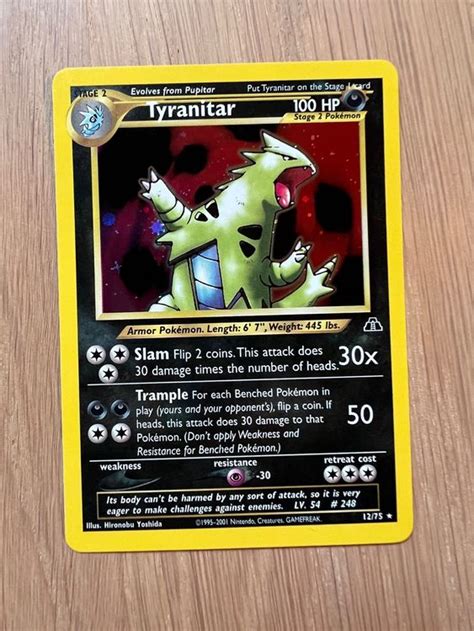 1x POKEMON TYRANITAR HOLO NEO DISCOVERY CARD RARE NM MINT Kaufen