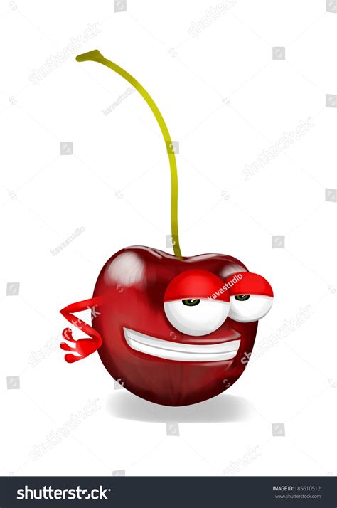 Cool Cherry Cute Funny Cherry Cartoon 스톡 일러스트 185610512 Shutterstock