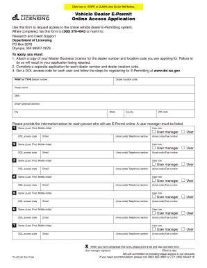 Fillable Online Dol Wa Access Washington Epermit Form Fax Email Print