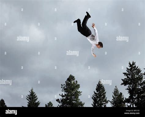man falling   air stock photo alamy