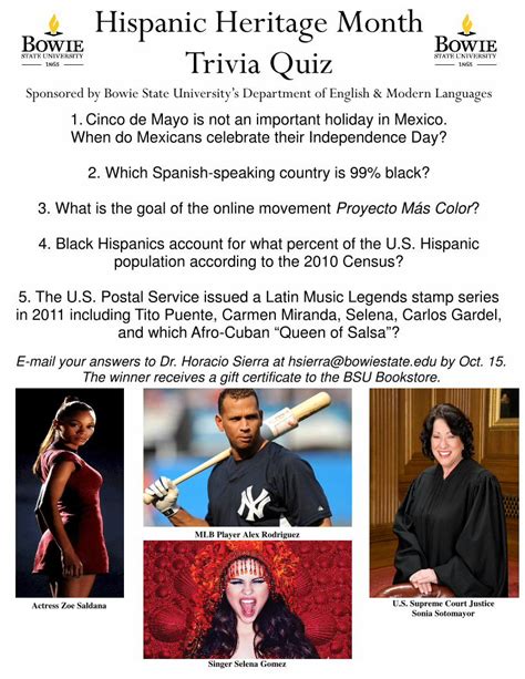 Pdf Hispanic Heritage Month Trivia Quiz Bowie State University Pdfslidenet