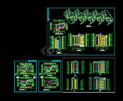 某市住宅楼建筑扩初cad平立剖面设计图住宅小区土木在线