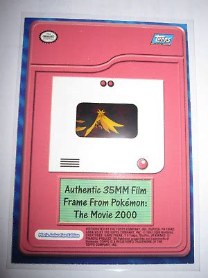 POKEMON CARD AUTHENTIC FILM FRAME CARD TOPPS THE MOVIE 2000 ZAPDOS N