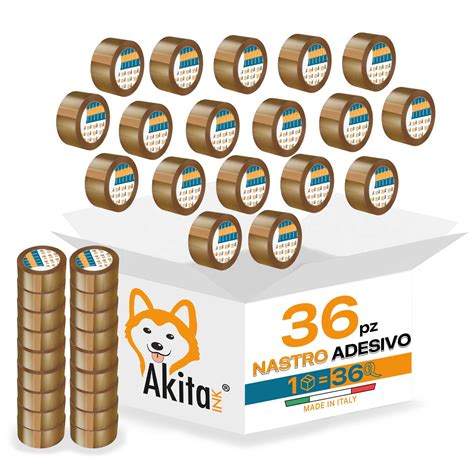 Akitaink Nastro Adesivo Pacchi Imballaggi Avana X Mt Silenzioso