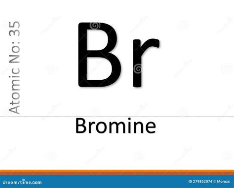 Bromine Chemical Element Symbol Illustration Stock Illustration