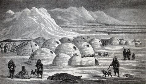 Inuit village near Frobisher Bay, 1865 in Nunavut, Canada image - Free stock photo - Public ...