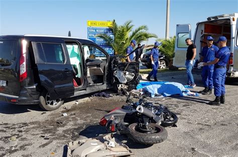 Antalya da feci kaza 1 ölü 2 yaralı bir ay önce aldığı motosikletle