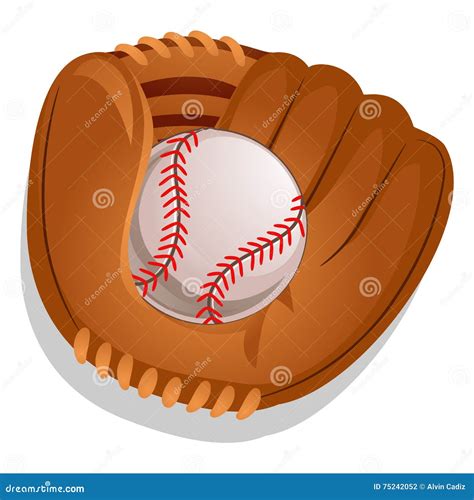 Guantes De Béisbol Con La Bola Ilustración del Vector Ilustración de