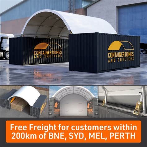 20 X 20ft Container Shelter 6 X 6m With Back Wall Container Domes