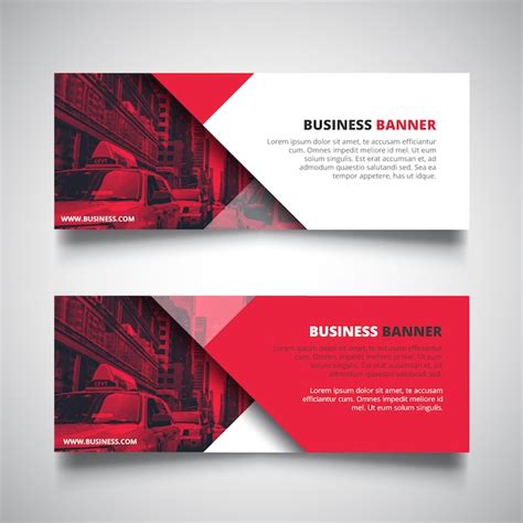 Free Vector | Red banners for business