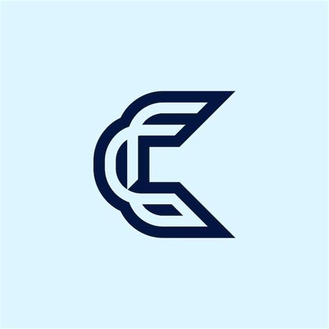 premium vector letter cf  fc logo