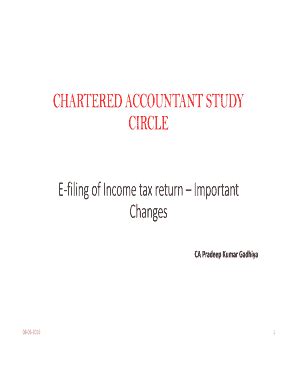 Fillable Online Chartered Accountant Study Circle E Filing Of Income