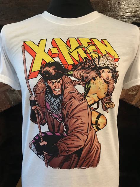 Gambit And Rogue White T Shirt X Men Animated Male Etsy