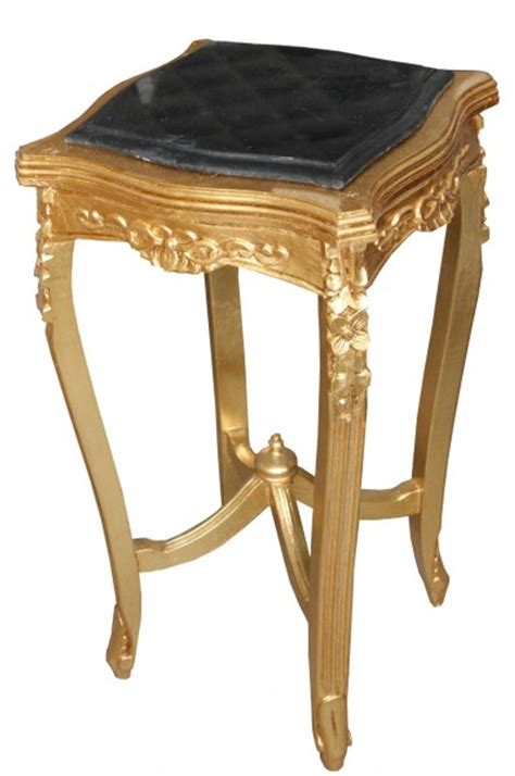 Casa Padrino Baroque Side Table With Marble Top Square Gold Mod W18 70