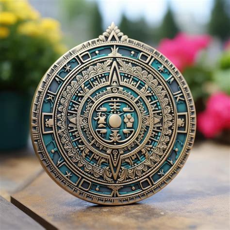 Premium AI Image | Intricately carved Aztec calendar stone