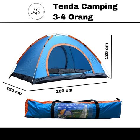 Jual AS Tenda Camping Lipat Manual Kapasitas Luas 3 4 Orang Tenda