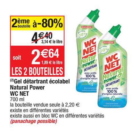 Promo Gel Détartrant écolabel Natural Power Wc Net chez Migros France