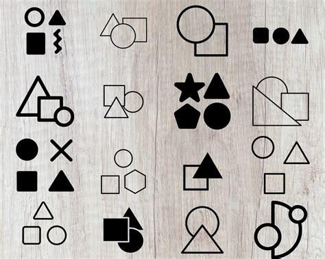 60 Formes Svg Figures Géométriques Pack Téléchargement Etsy France