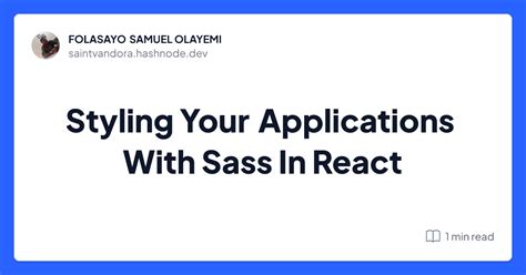 Styling Your Applications With Sass In React