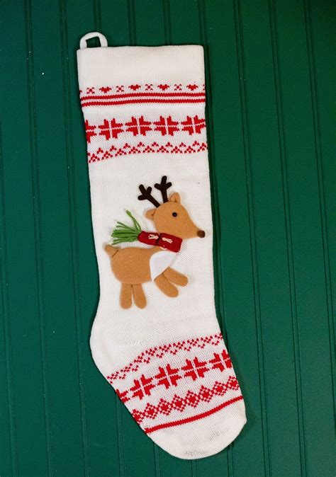 Knit Fabric Christmas Stocking - Cranberry Christmas Textiles