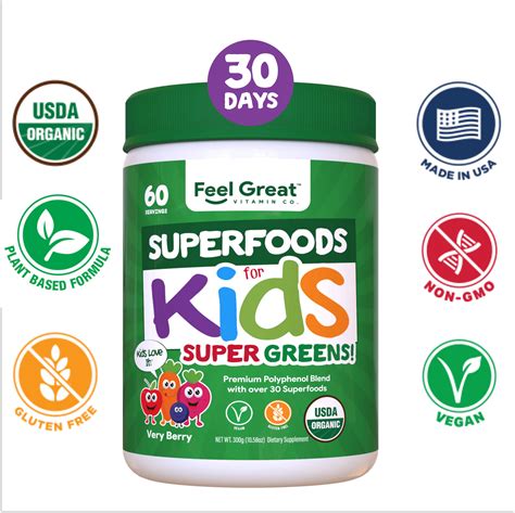 Kids Superfood Greens Berry The Feel Great Vitamin Company