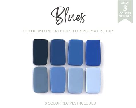 Polymer Clay Color Recipes Blue Sculpey Premo Light Dark Cool Pastel ...