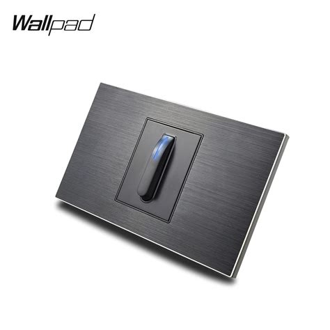 AU US Piano 1 Gang Wall Light Switch Wallpad L3 Black Aluminum Panel