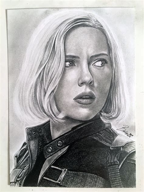 Marvel Art Drawings Black Widow Nathaniel Kropp