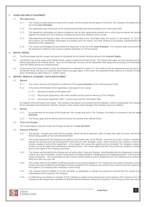 Plant Hire Agreement Precedent Buy Online