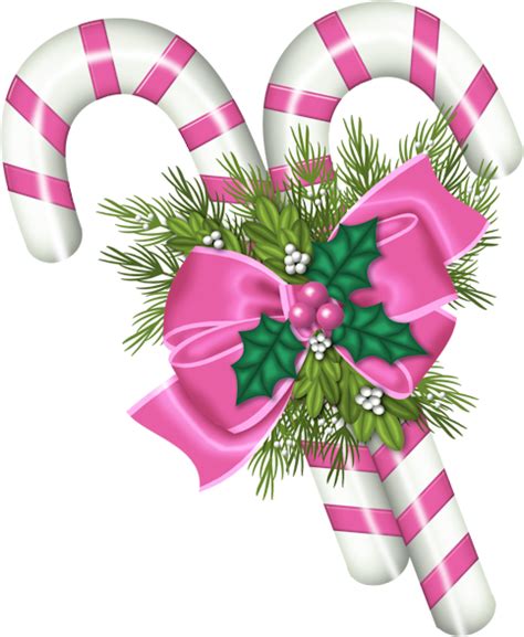 Christmas Candy Canes With Holly And Blue Ribbon