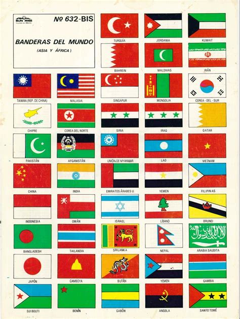 Monografía de Banderas del Mundo Asia y África de Sun Rise antes 3 en