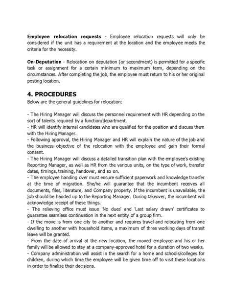 Relocation Policy In Word And Pdf Formats Page 2 Of 5