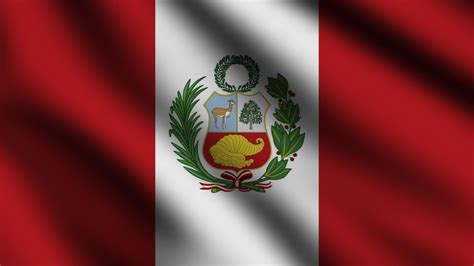 Peru Flag Blowing In The Wind Full Page Flying Flag 3d Illustration