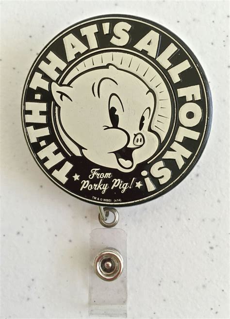 Porky Pig "That's All Folks!" - Clip-On I.D. Badge Ho… - Gem