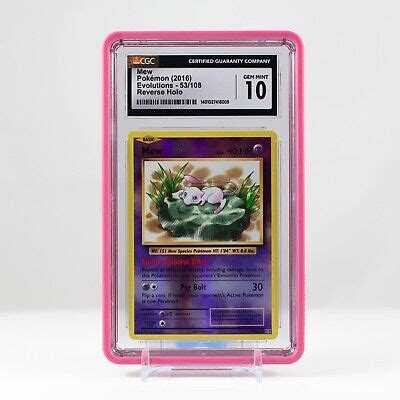 Pokémon Mew Reverse Holo 53 108 XY Evolutions CGC 10 Gem Mint PSA