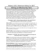 Writing An Effective Key Term Hist Updated Spring Docx