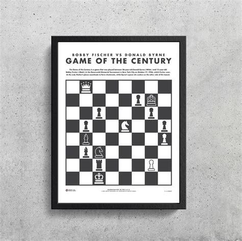 Bobby Fisher Game Of The Century Wall Art Printable Chess Chess Lovers