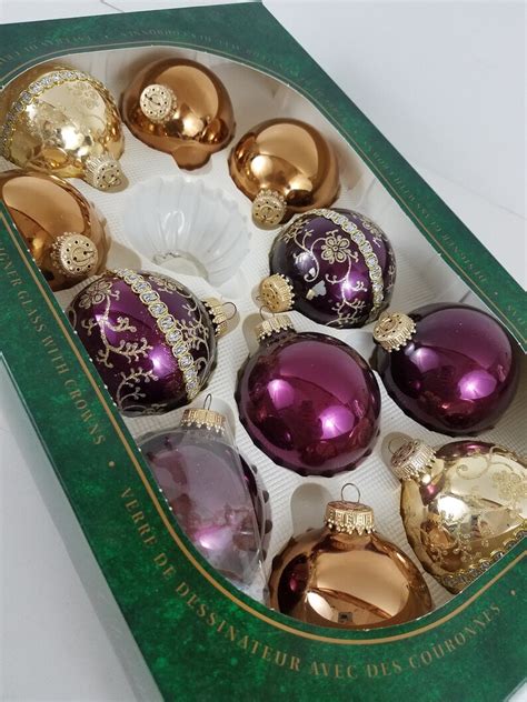 Krebs Vintage Glass Christmas Ornaments Purple Glass Etsy