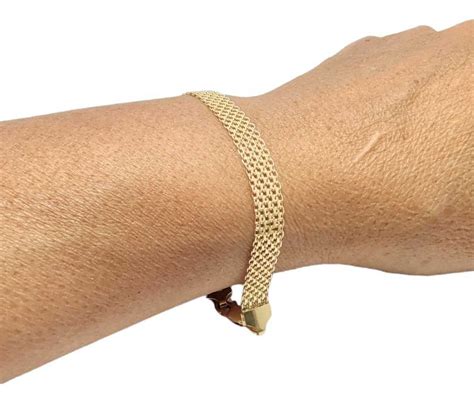 Pulseira Feminina Esteira Bismark Mm Ouro K Cm Parcelamento