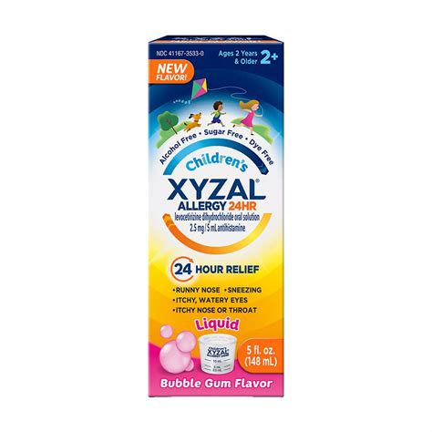 Xyzal Children's Allergy 24 Hour Relief Liquid - Bubble Gum - Shop ...
