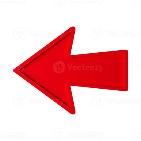 Red Left Arrow 3D 12628943 PNG