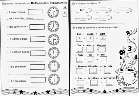 ATIVIDADES DE INGLÊS 1 AO 6 ANO EXERCÍCIOS IMAGENS PARA IMPRIMIR