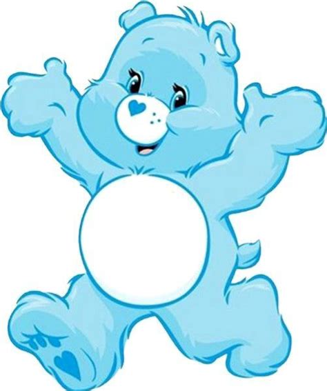 A Blue Teddy Bear Holding A White Circle