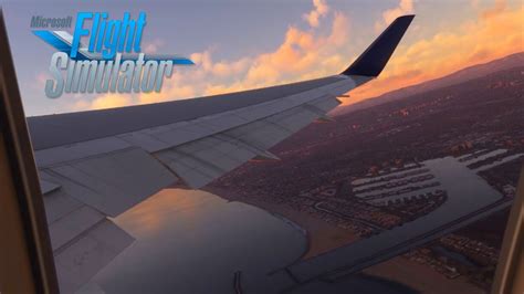 Wing View Sunset Takeoff LAX 767 300ER MSFS2020 YouTube