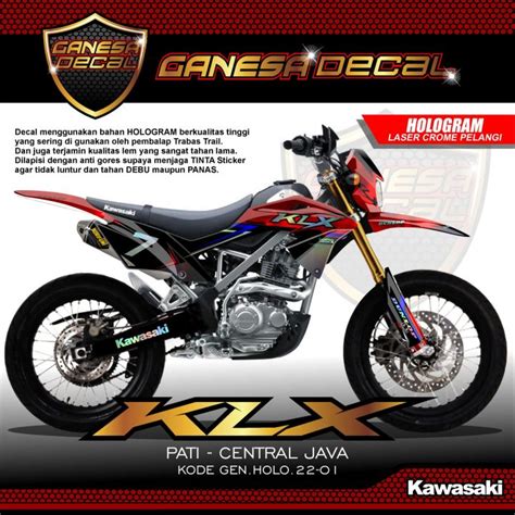 Decal Sticker Setiker Hologram Pelangi Motor Cross Kawasaki KLX 150 BF